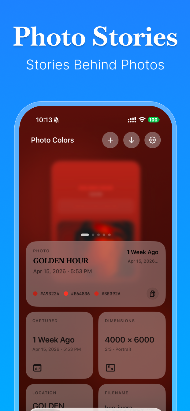 Photo stories screen